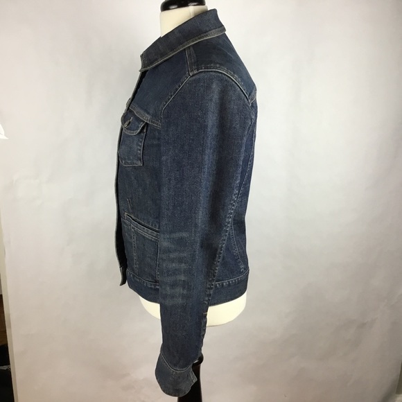 Women Jeans Denim Jacket Blue Pockets Size XS - Picture 7 of 8